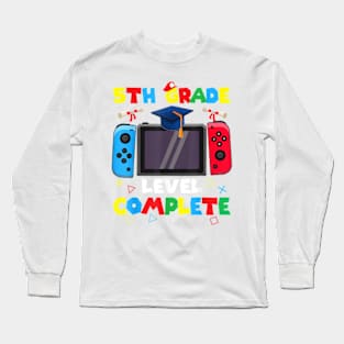 5Th Grade Level Complete Graduation Class Of 2024 Boys Gamer T-Shirt Long Sleeve T-Shirt